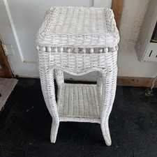 Vtg Wicker Rattan Plant Stand