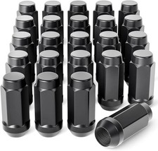 24 Black Bulge Acorn Lug Nuts