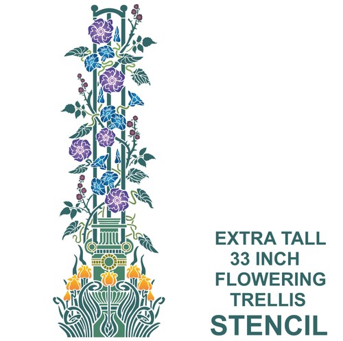 Large33 art nouveau stencil - art,