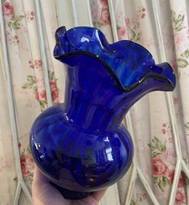 Old hand-blown cobalt blue