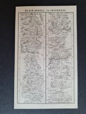 Antique 1849 route map - Blair