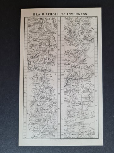 Antique 1849 route map blair - 1849,