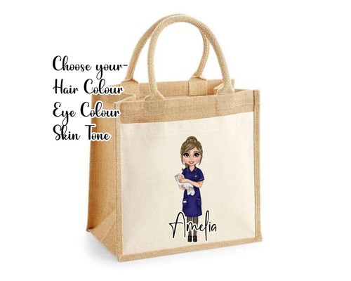 Personalised midwife jute - midwife, bag
