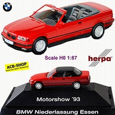 BMW 3 Series Convertible Red + Hardtop Black 325i E36/2C 1993-99 1:87 Herpa