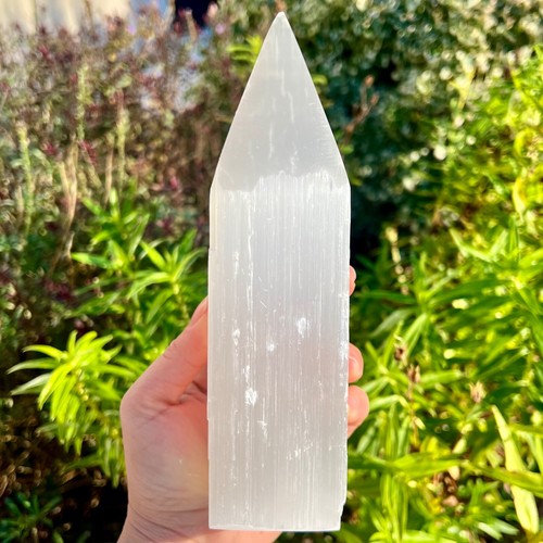 Large selenite crystal obelisk - large,