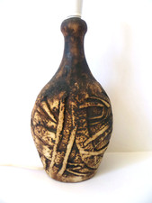 Earlier Tremaen Studio Art Pottery Lamp Base Bottle Form Peter Ellery Brutalist