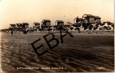 Littlehampton Sussex Sands Chalets Vintage Postcard Black and White Scenic View