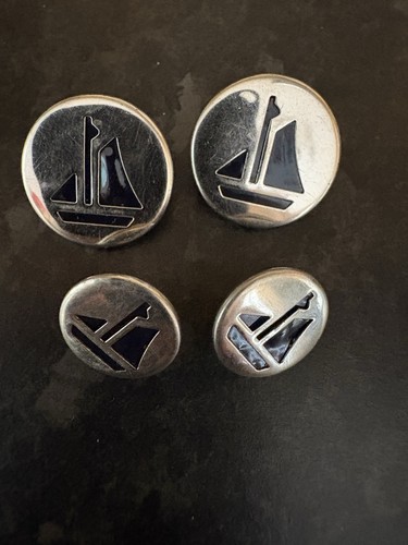 Vintage silver metal buttons