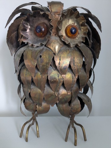 Vintage brutalist copper - vintage, owl