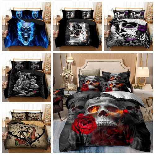 Skull duvet quilt cover set - skull,