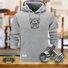 Alpha Dog Hoodie Gym Clothing Bodybuilding Training Workout Exercise MMA Men Top