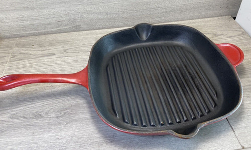 Red cast iron frying - red,