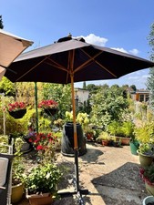 Garden Parasol 2.5M Wooden Sun Shade Garden Patio Outdoor Restaurant Cafe Canopy