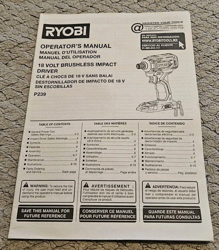 Ryobi 18v brushless impact - ryobi,