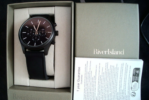 River island mens watch black - river,
