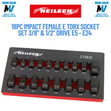 18pc Impact Female E Star Torx