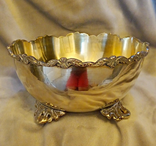 Pot pourri silver plated metal - pot,