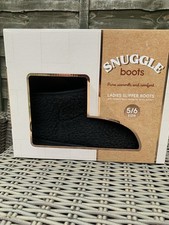 Snuggle Black Ladies Slipper Boots Size 5/6 New