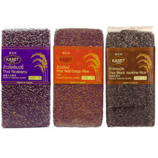 Thai coloured rice - purple rice, red rice, black jasmine rice