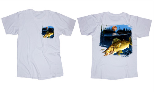 Walleye fish white - , t-shirt