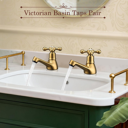 Basin pillar taps pair twin - basin,