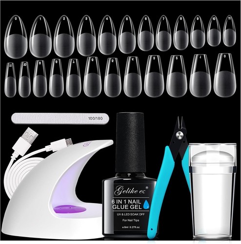 240pc coffin almond gel - 240pc, nail
