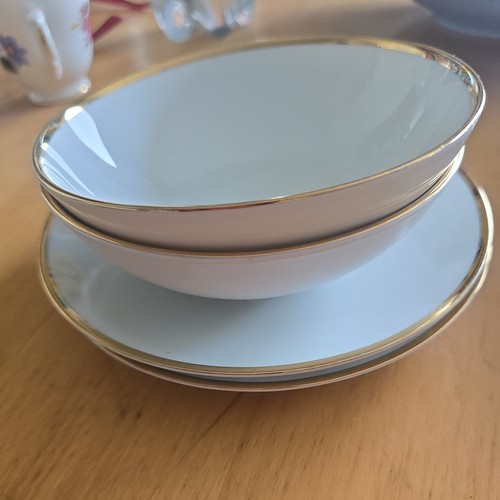 Pair white gold - gold, rimmed