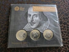 Royal Mint Sealed 2016 Royal Mint Shakespeare Two Pounds £2 Three coin set