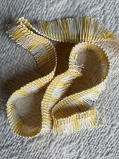 VINTAGE COLEFAX & FOWLER -FRINGE /TRIM- YELLOW & IVORY -5.20 m/204 in -EXC COND 