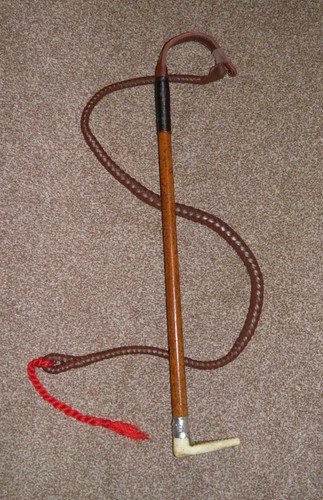 Antique antler hunt whip - antler, &