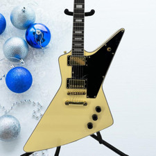 Custom 1958 Korina Explorer Yellow Electric Guitar Fixed Bridge HH Pickups 