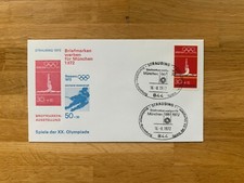 GERMANY 1972 FDC MUNICH OLYMPICS GYMNASTICS BEAM SAPPORO ICE HOCKEY STRAUBING