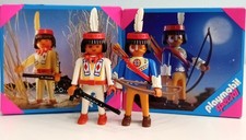 Playmobil Western 4504 Native American & 4541 Wolf Hunter 100% Complete Boxed