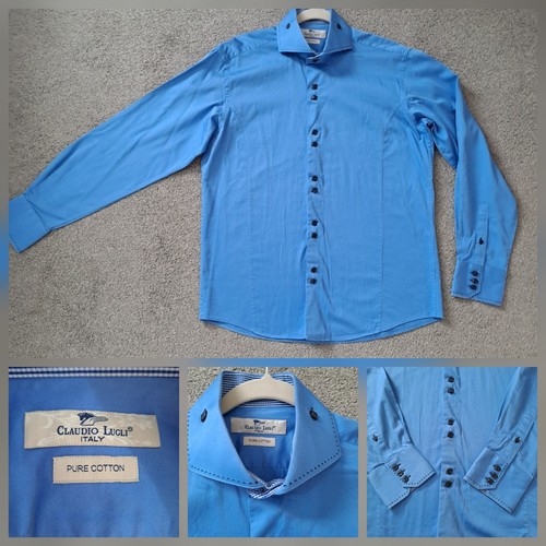Claudio lugli blue shirt mens - lugli,