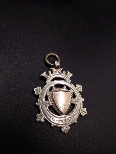 Vintage silver watch fob gold - watch,