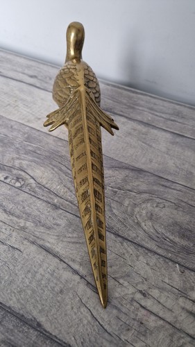 Vintage solid brass - brass, pheasant