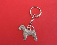 Airedale Terrier Pewter Keyring FREE POUCH NEW Father Mother Xmas Airedale Gift