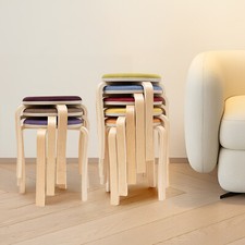 8pcs Stacking Wooden Stools