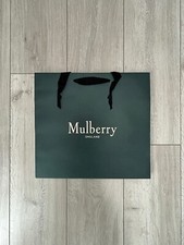 MULBERRY MEDIUM LOGO GREEN GIFT BAG & TISSUE PAPER AUTHENTIC NEW CHRISTMAS 