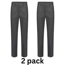 Boys Ex Strore 2 Pack Grey School Trousers Slim Leg Regular Fit 7-8 Years