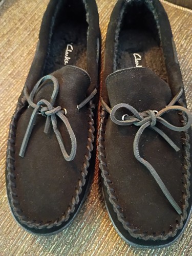 Clarks mens moccasin - mens, suede