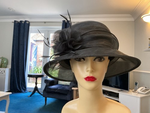 Vintage black dress hat - vintage,