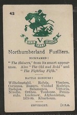 OGDENS-ARMY CRESTS & MOTTOES-#042- NORTHUMBERLAND FUSILIERS