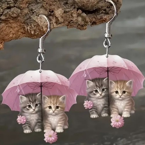 Kitten umbrella acrylic drop - &,