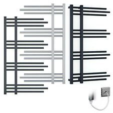 Dual Fuel Towel Radiator Unique Designer 500mm Width Electric Kit & Valves Inc