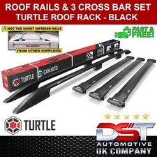ROOF RACK RAILS & 3 CROSSBAR SET BLACK FOR L1 2019-ON VAUXHALL VIVARO