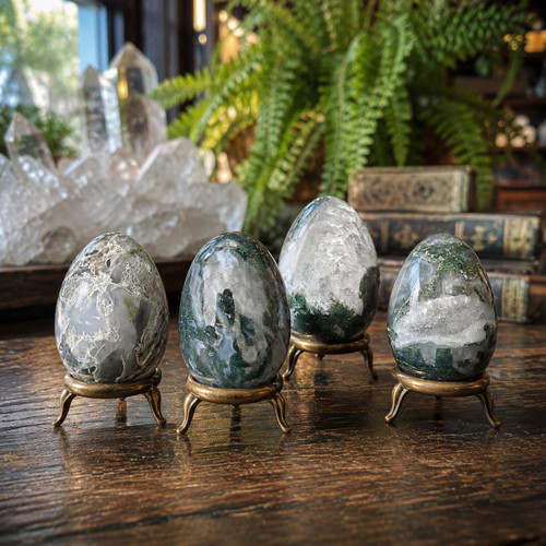 Natural moss agate - 1.77",