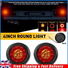 2pc 4" Red Amber Round 16LED
