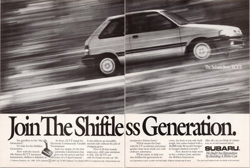 Subaru justy ecvt - subaru, 1990