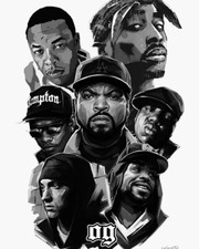 Hip Hop Legends Art Laminated Poster Size A4 Eminem Tupac Dr Dre Snoop Dogg 